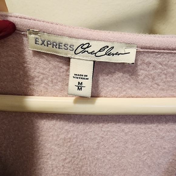 EXPRESS women's Pullover Hoddie Rose Relaxed fit V Neck Sweater size M - Picture 2 of 8